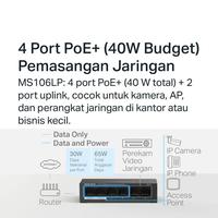 Gambar Mercusys MS106LP 6-Port 10/100Mbps Desktop Switch with 4-Port PoE+ Metal - MS106LP dari STAR17 COM Kota Administrasi Jakarta Selatan 3 Tokopedia