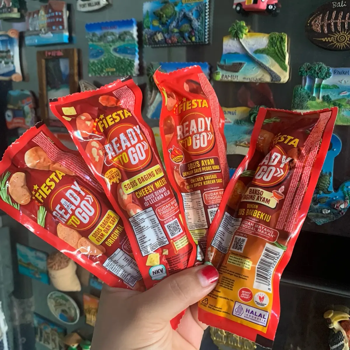 Sosis dan Bakso Fiesta Ready To Go daging ayam dan sapi - halal Instant Foods - 4pcs