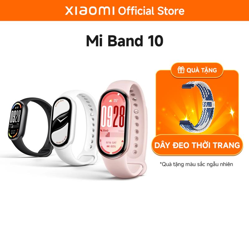 [ MỞ BÁN ] Vòng Đeo Tay Thông Minh Miband 10 Theo Dõi Sức Khỏe Màn Hình AMOLED Nhiều Màu Sắc Thời Trang Set Mặt Đồng Hồ Chủ Động - Bản Quốc Tế Bảo Hành 12 Tháng