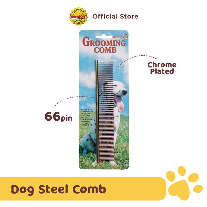 Gambar Sisir Anjing Anti Kusut | Dog Steel Comb Grooming Pet dari Octagon Pet Indonesia Kota Surabaya Tokopedia
