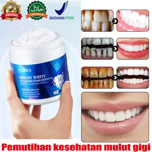 Teeth Whitening Powder Pemutih Gigi Pasta Gigi Alat Gigi Putih Gigi Bersih Kebersihan Mulut Sikat Menghilangkan Noda Pemutih Gigi Bubuk Mutiara Putih 50G