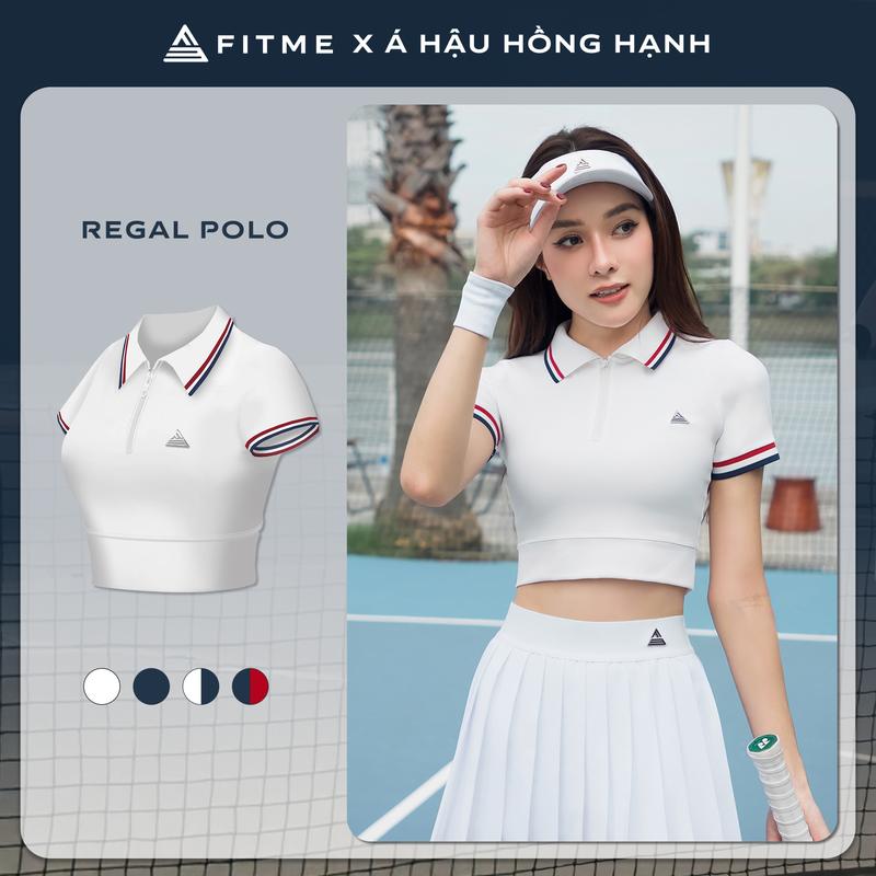 Áo polo tennis pickleball nữ Fitme REGAL EA form croptop ôm body tôn dáng tập thể thao thoải mái APSP02