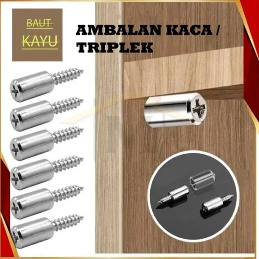 Baut Ambalan Kayu Besi Bulat Sekrup Siku Penyangga Rak Lemari cablock