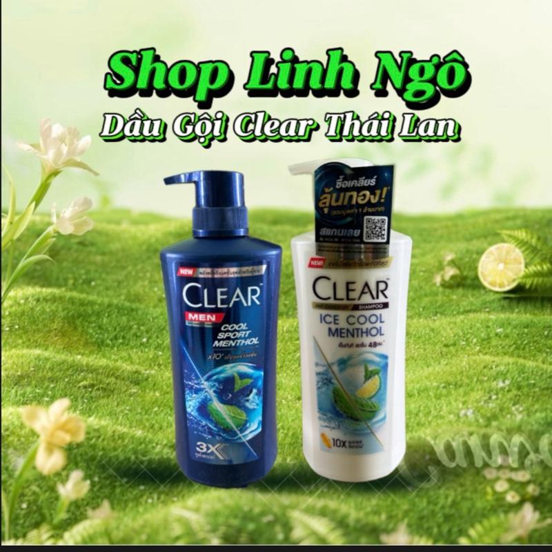 (Combo 2Chai )Dầu Gội CLEAR MEN Thái Lan  390ml + 1Chai CLEAR Bạc Hà Thái Lan 390ml Dưỡng Tóc