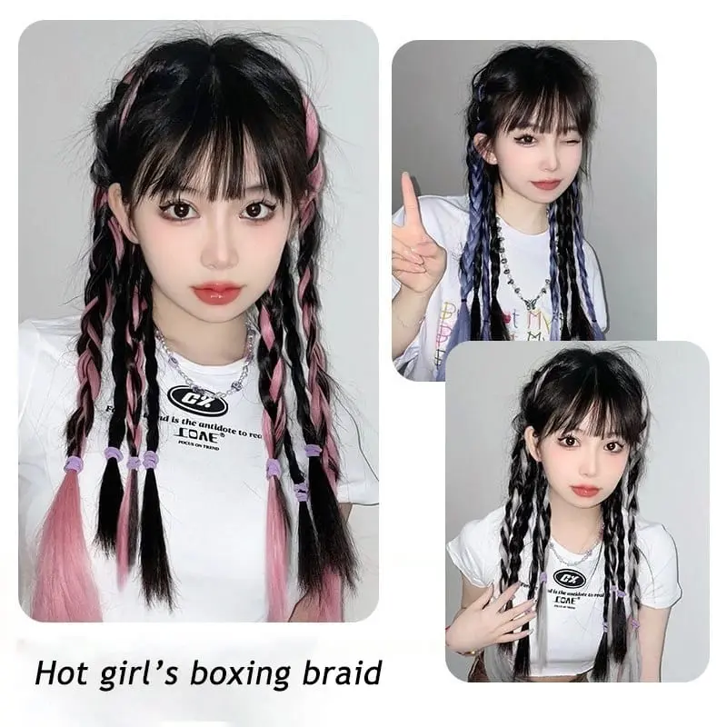 HOKI IKAT RAMBUT KEPANG 3 rambut palsu 48cm kepang wig kepang K045 5