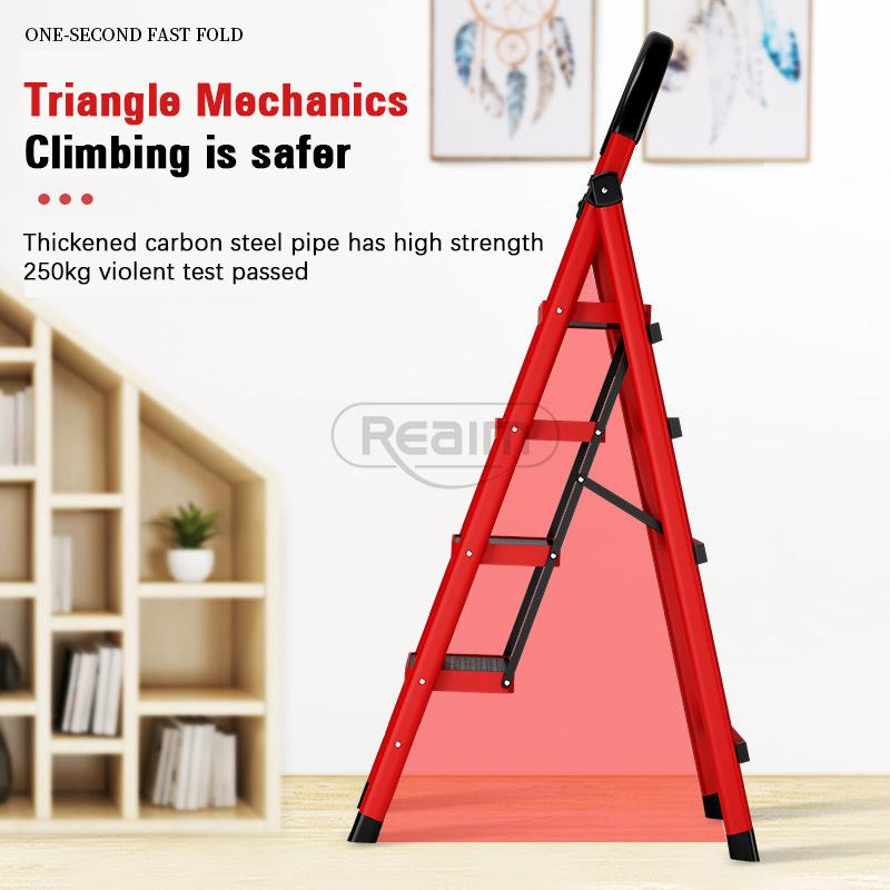 REAIM Tangga 6 Step Premium Rumah Lipat Ladder  Besi Lipat Household Steel Ladder/ Tangga Lipat Aluminium tangga besi 6