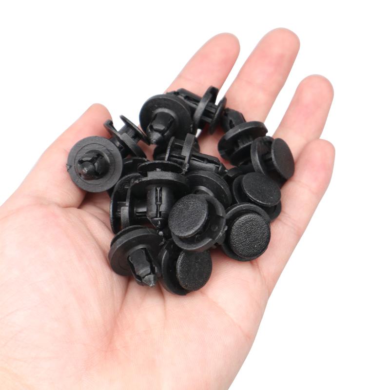 Product Introduction of 10/20/50pcs 8mm Diameter 8mm Black Plastic Auto Fasteners Rivets Clips Vehicle Car Bumper Door Panel Fender Liner Clips Retainer 23