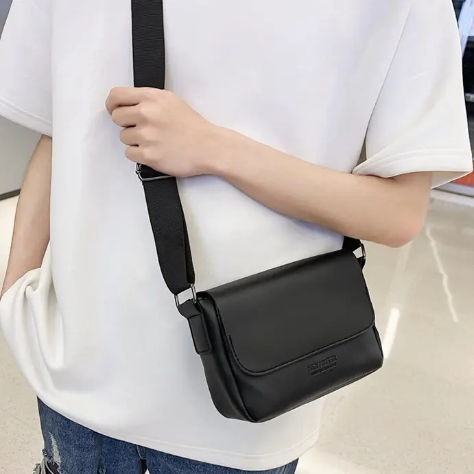 4 colors PU leather waterproof ulzzang Korean fashion ins Japanese men sling bag crossody & messenger bag