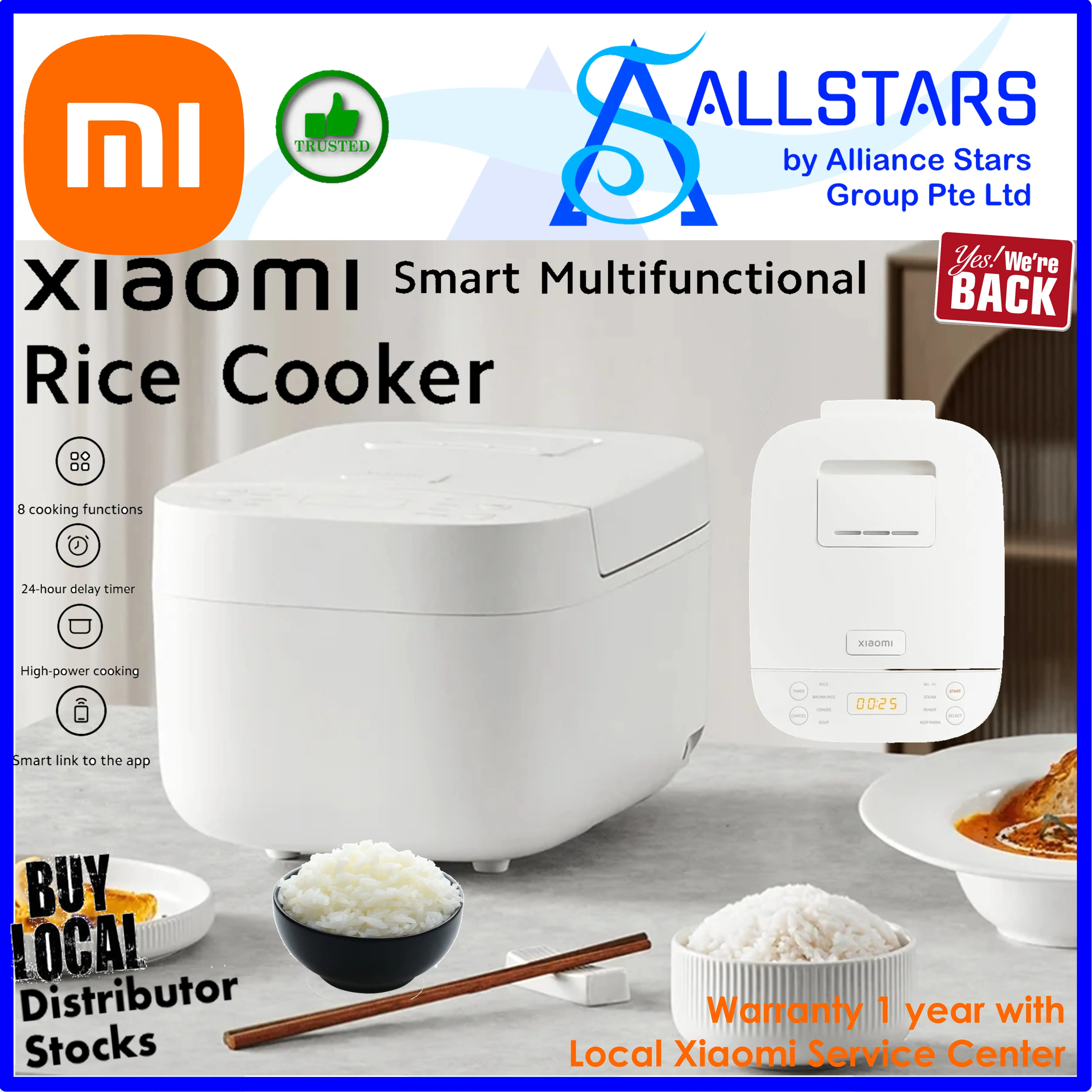 (ALLSTARS: Home appliances PROMO) Mi Smart Multifunctional Rice Cooker / Xiaomi Smart Multifunctional Rice Cooker / Rice Cooker / Smart Rice Cooker /Mi Smart Multifunctional Rice Cooker (Warranty 1year with Xiaomi Singapore Service Center)
