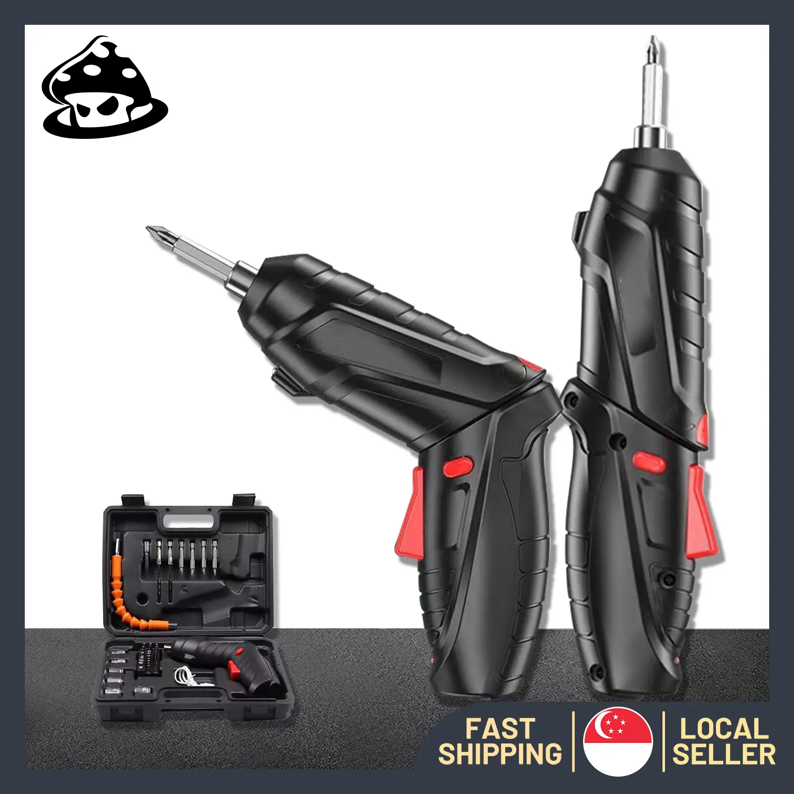 [SG Ready Stock]Electric Screwdriver 3.6V Cordless Electric Drill USB Rechargeable With 47 PCS Accessories Set