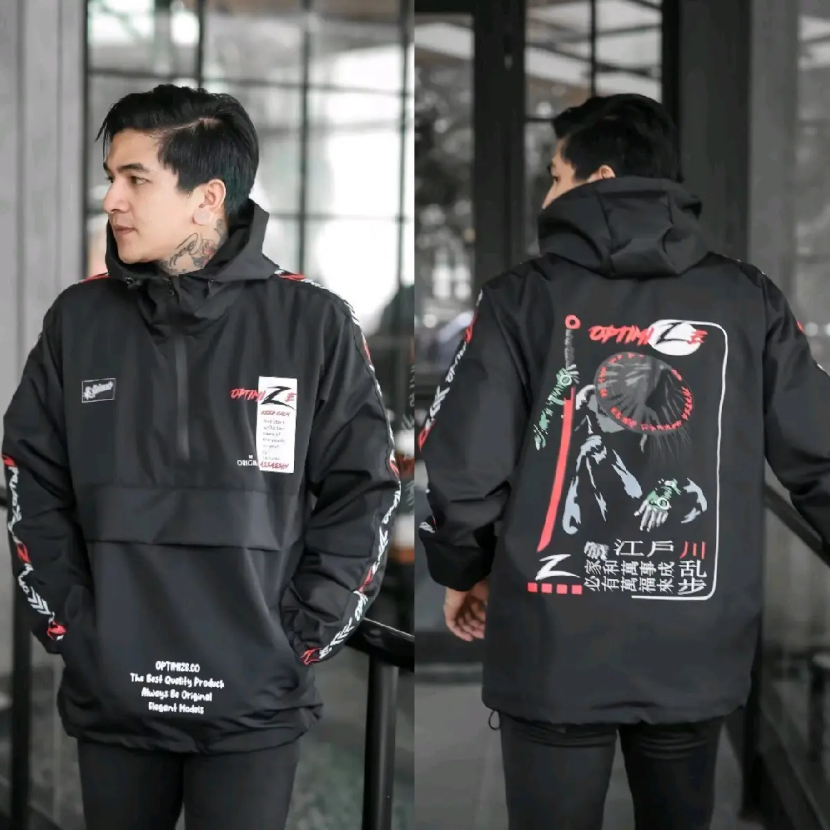 Jaket Cagoule Pria Distro Optimize - Jacket Parasut Waterproof Unisex Pria Wanita Nyaman Keren
