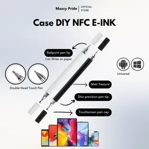 Stylus Pencil 2IN1 Universal For All Device Touch Ballpoint Microfiber Drawing Pen / ink Pen Pulpen Unik