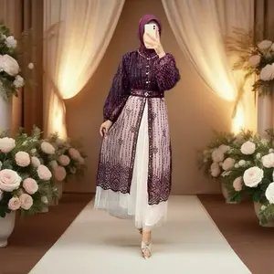 Azzura Outer Brokat -Muslim Outer Wanita -Outer Lebaran