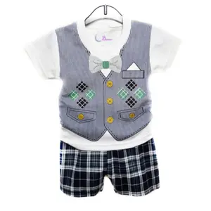 ECER BAJU KAOS ROMPI KOTAK TUXEDO SETELAN ANAK LAKI-LAKI / SETELAN ANAK HARGA GROSIR