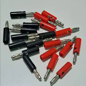 (20set=40buah) Jack Jek Banana Plug Hitam+merah Pin Silver - Jack Audio Connector