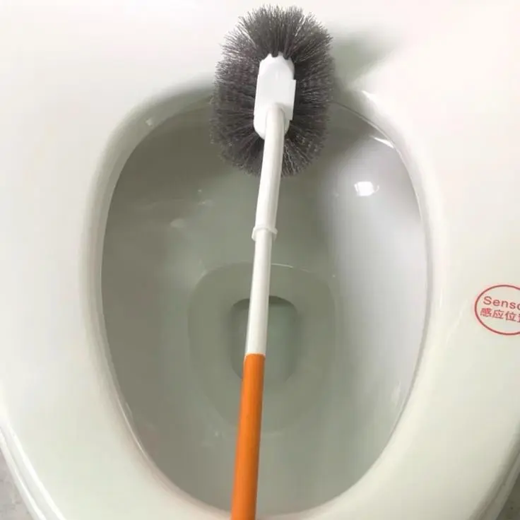 New Toilet Brush, Household No-Dead-Corner Toilet Brush, Bathroom Squat Toilet Plastic Long-Handled Cleaning Brush ONLY GREY AVAILABLE