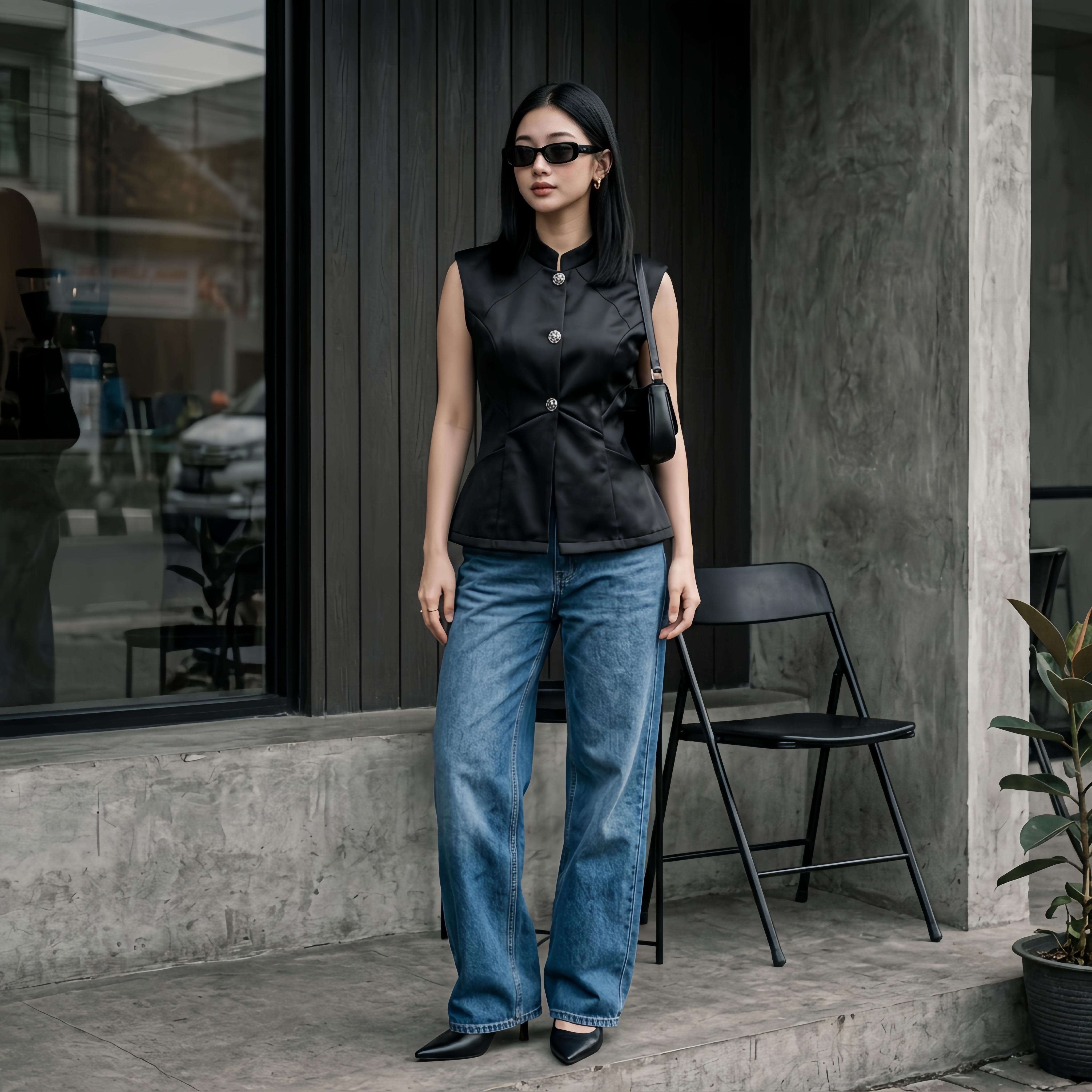 VALERIE TOP Wanita Sleeveless Cotton Twill