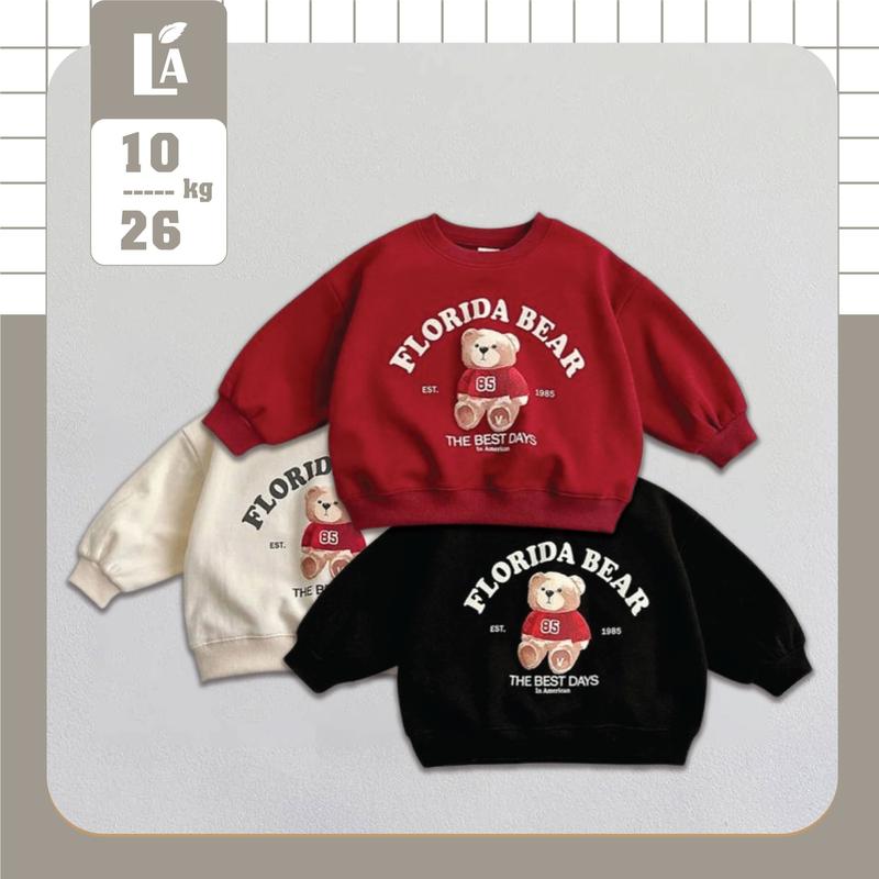  Áo Sweater Dáng Rộng Nỉ 2 Da Form Hàn Cho Bé - LÁ KIDS 125 