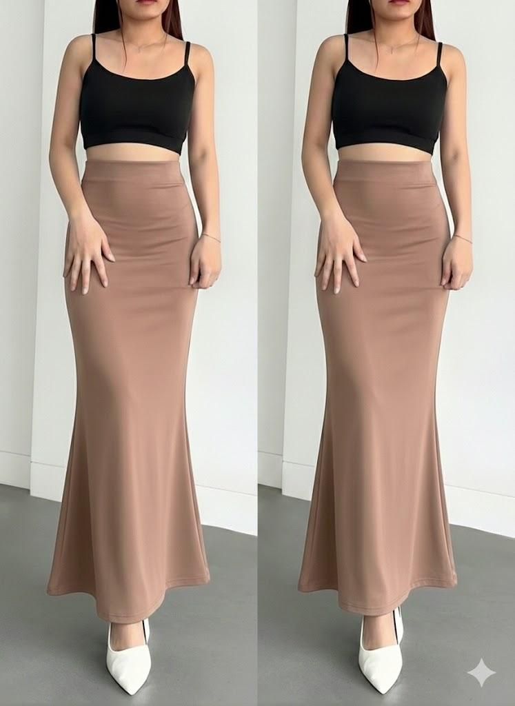 LA - Lunar Mermaid Skirt - Mermaid Skirt - Rok Flare Wanita - Rok Mermaid Basic Polos - Mermaid Maxi Skirt Rok Panjang Wanita