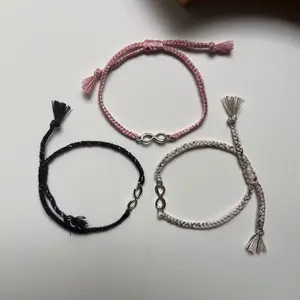 COD Gelang Couple Infinity Warna Hitam Pink Cream | Gelang Tali Infinity | Harga Satuan | Infinity Bracelet