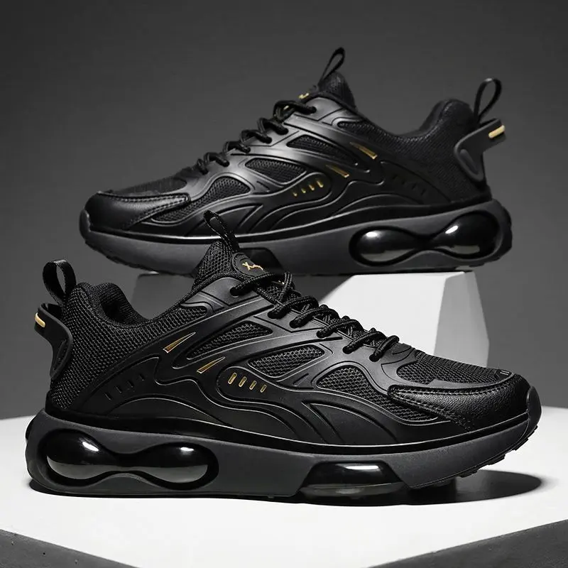 Promo Sepatu Sneakers Pria Shoes Fashions Men'S Casual Sporty Trendy Olahraga Black