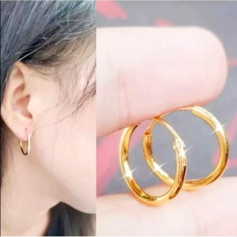 PH48 Anting Gipsy Bulat Polos Anting Fashion Wanita 1