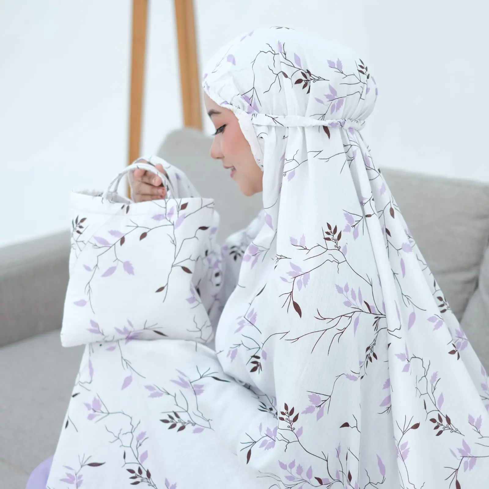 OKESTORE || Mukenah Wanita Cantik Panjang dengan Bunga / Katun yang Nyaman mukena  viscose  premium Rayon Dewasa Muslim Travel