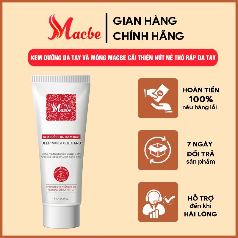 Kem Dưỡng Da Tay MACBE Hỗ Trợ Dưỡng Ẩm Giảm Khô Ráp Nứt Nẻ Cải Thiện Giảm Nếp Nhăn - Tuýp Trắng