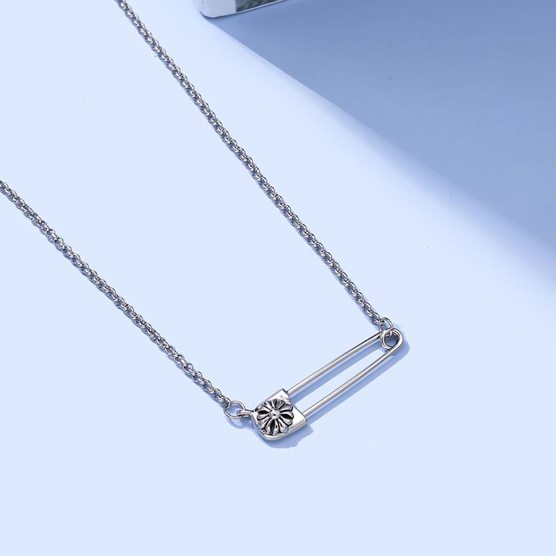 Product Introduction of safety Pin Necklaces Cross Necklace Female Titanium Steel Necklace Retro Japanese Korean Fresh Unique Female Paper Clip Pendant Clavicle Chain Fashion Jewelry 16