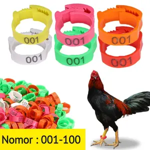 100pcs Gelang Kaki Ayam Itik Bebek Angsa / Cincin Kaki Ayam Nomor 001-100