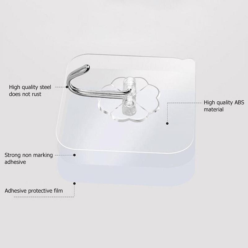 Product Introduction of Móc Dính Không Cần Đục Lỗ, 20 Cái, Chất Liệu Acrylic Trong Suốt, Thích Hợp Sử Dụng Tại Nhà 32
