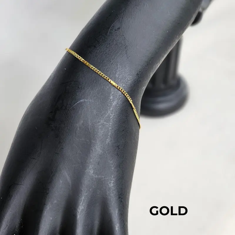 THIQLA - Gelang Tangan Wanita ALANA - Gelang Tipis Kecil Elegan Mirip Gelang Emas Asli - Gelang Cewek Estetik Anti Karat - Stainless Bukan Gelang Titanium 3
