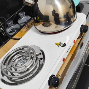 Kompor Listrik 2 tungku elektrik Stainless Steel & Besi 43.2 x 21.5 x 5 cm