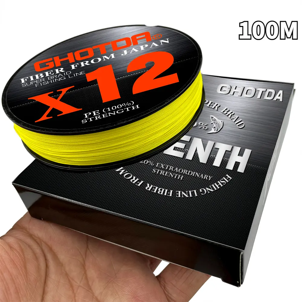 Sợi Bện 12X9X, 100M, Quay, PE, Multifilamento, Nhật Bản, Cá Chép, Kéo Mịn Và Mạnh, Dây Câu Nước Mặn Biển