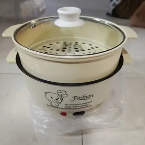 【AQUA】Panci Listrik Kapasitas 1.5L Panci Serbaguna Anti Lengket Dengan Kukusan 2 Mode Panas