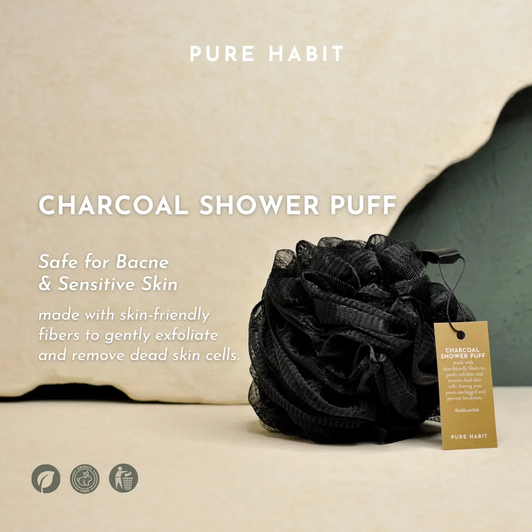 Spons Mandi Arang Pure Habit untuk Membersihkan Tubuh
