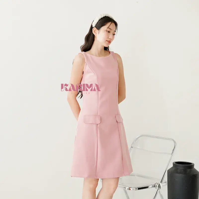ISABELLE SLEEVELESS DRESS | Dress A-Line / Mini Dress Wanita / Dress Tanpa Lengan / Scuba Dress dress natal 3