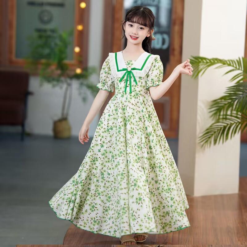Váy Ngắn Tay Voan Hoa Cho Bé Gái, Váy Dài Công Chúa, Đồ Đi Biển Cho Thanh Thiếu Niên 6, 8, 9, 10, 12 Và 14 Tuổi, Mùa Hè, Mới