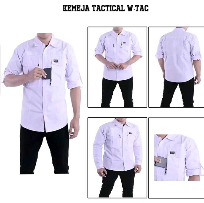 kemeja Wtac panjang warna Putih/kemejaoutdoor/kemeja lapangan 4