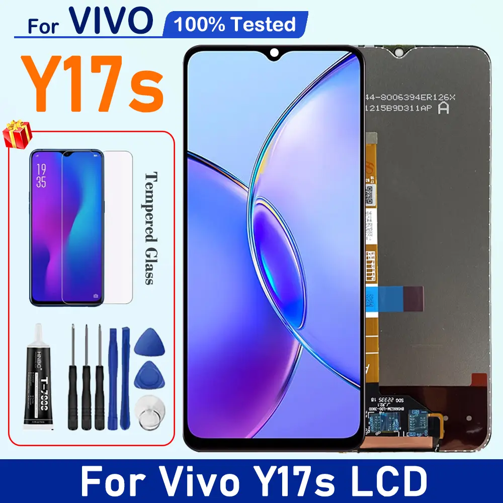 6.56" For Vivo Y17s LCD V2310 Display Touch Screen Digitizer Assembly Replacement Parts [Free Gift]Tools+Tempering Glass+Glue
