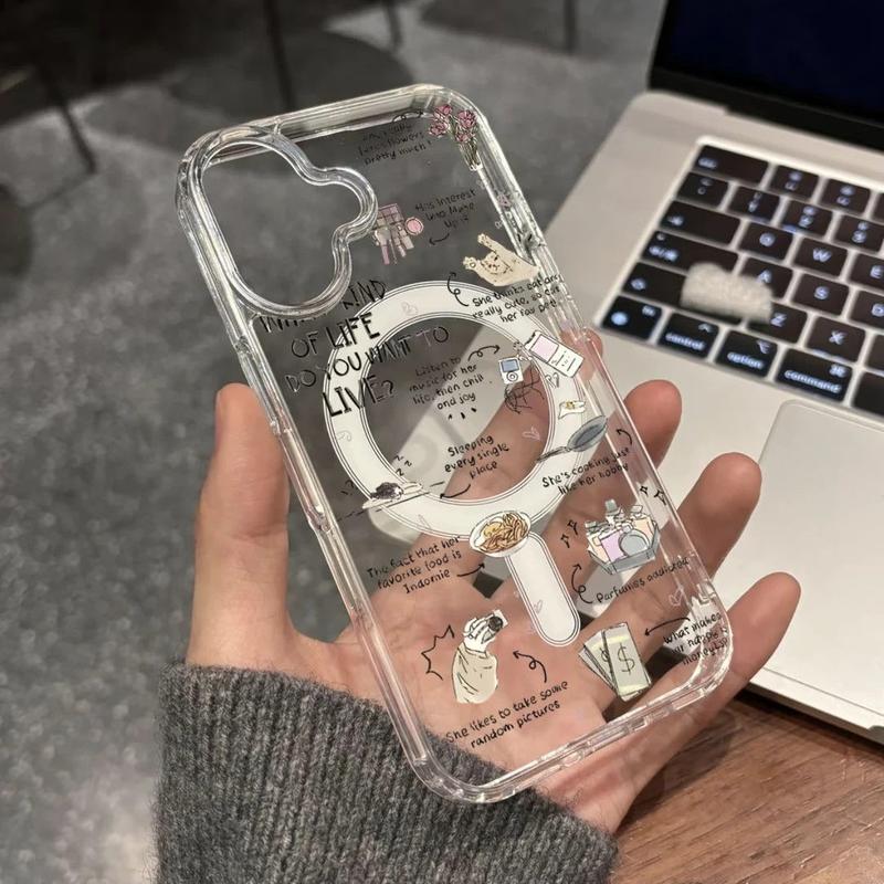 Năng lượng chánh niệm Ốp lưng acrylic từ tính MagSafe cho iPhone 18 17 16 15 14 13 Pro Max Plus 7 8 XS SE Chống sốc chống ố vàng, sạc không dây, in hình tùy chỉnh, bảo vệ camera toàn diện