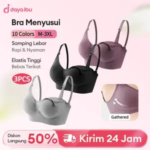 3PCS ANGEL MOMMY Bra Menyusui  Jumbo Kancing Depan Bra Busui Tanpa Kawat Bh Hamil Bahan Katun 937