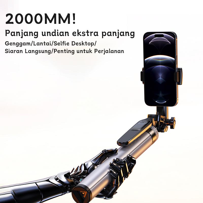 Product Introduction of TOOREA X70 Multifungsi 200CM Tongsis Tripod Aluminium Tripod Selfie Stick HP Stabilizer Holder Stand Bluetooth Remote Tongkat Selfie untuk Kamera DSLR Dengan 1/4 Adaptor 34