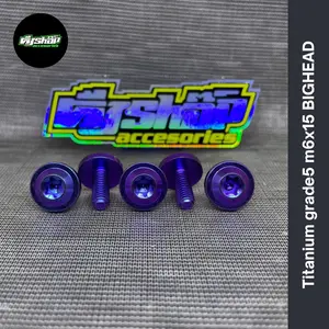 Baut probolt titanium m6 x 15 big head drat 10 15mm original vtm baut tameng knalpot keongan spakbor nmax aerox vario 160 beat scoopy vario Motorcycle
