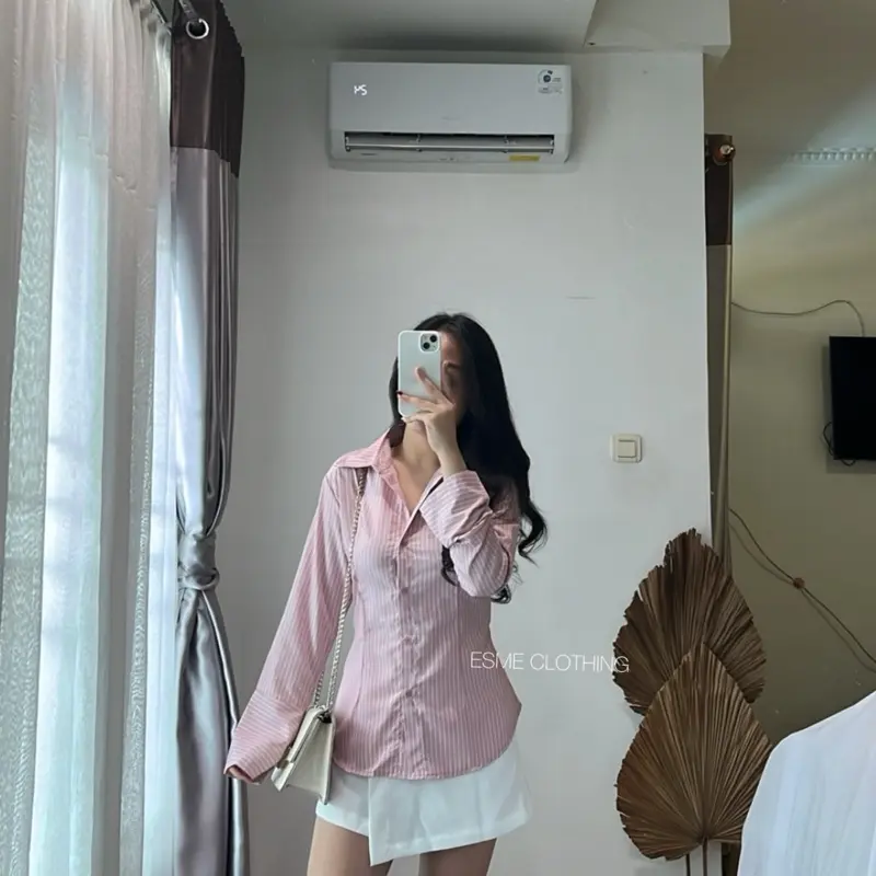 [ESME] Janice fitted shirt stripe / Kemeja fitted salur 0