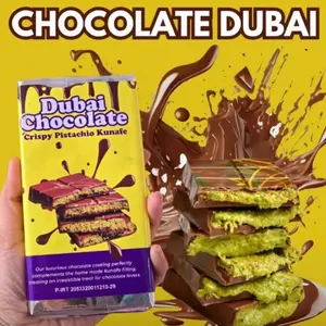COKLAT DUBAI Chocolate Bar Crispy Pistachio/Pistachio Kunafa Chocolate Dubai/ 100g Premium Belgium Chocolate/ Coklat Dubai Pistachio Kunafa