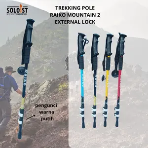 SOLOIST Raiko Mountain 2 Trekking Pole Kuncian Luar Pengunci Warna Putih Tongkat Mendaki Jalan Nordic Haoyang