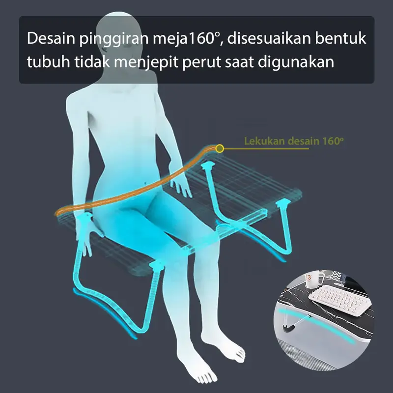 BISA COD Meja Lipat Portable dengan Handle / Meja Belajar Anak / Meja Laptop Multifungsi Anti Air 4