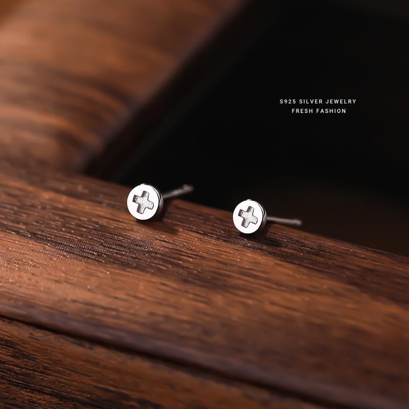 Bông Tai Đinh tán Đơn Vít, Thiết Kế Đơn Giản, Chất Liệu Bạc Sterling 925, Dành Cho Nữ, Trang Sức Thời Trang, Thích Hợp Để Đeo Hàng Ngày, E4179 3
