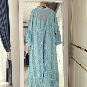 Gamis warna pink dan biru cantik